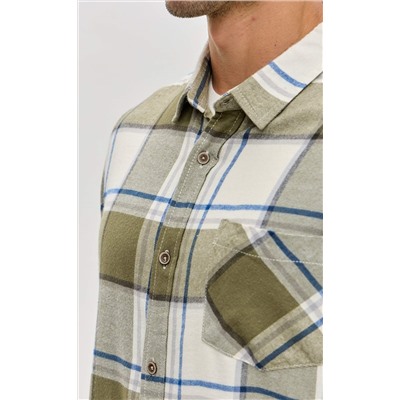 Рубашка F521-0460 khaki-milk