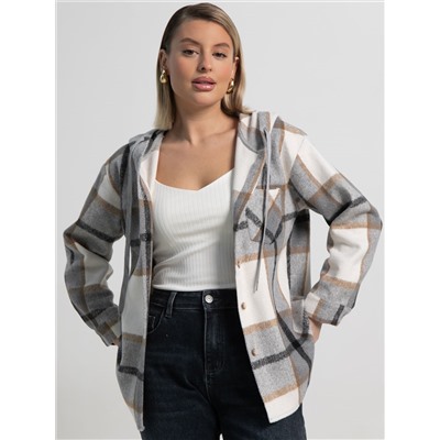 Рубашка теплая с капюшоном Олиссия (серая) Б15504-18М