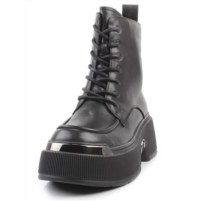 01-DMD-D258 BLACK Ботинки демисезонные женские (натуральная кожа, байка)