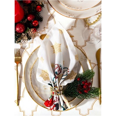 Набор салфеток сервировочных «Этель. Новогодняя ярмарка», 40×40 см - 4 шт., белые