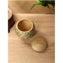 Банка для сыпучих продуктов, 13×13×12 см, бамбук