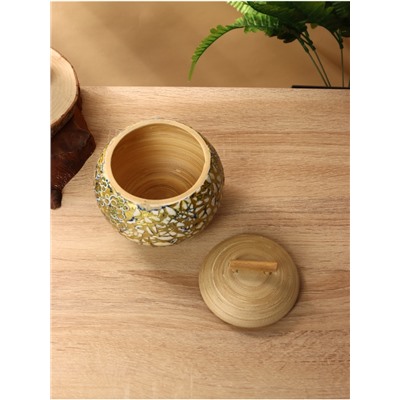 Банка для сыпучих продуктов, 13×13×12 см, бамбук