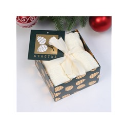 Полотенца махровые «Этель. Счастья», 30×30 см - 3 шт., хлопок 100%