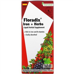 Floradix, Floradix, железо и травы, жидкая растительная добавка, 250 мл (8,5 жидк. унц.)