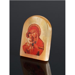 Владимирская икона Божией Матери, настольная, 6×5 см, селенит