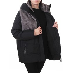 M-8869 BLACK Куртка зимняя женская (150 гр. холлофайбер)