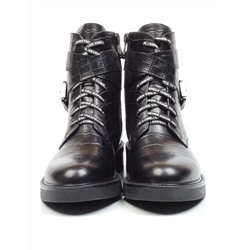 01-CH8361-21B100M BLACK Ботинки демисезонные женские (натуральная кожа, байка)