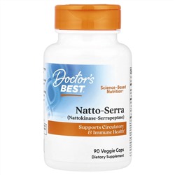Doctor's Best, Натто-Серра, 90 вегетарианских капсул