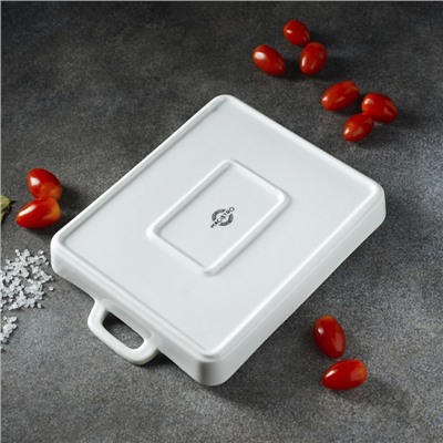 Блюдо для запекания Magistro «Гриль Бланш», 600 мл, 25.3×17.8×3 см, фарфор, белое