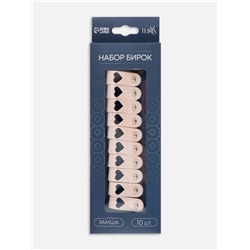 Бирка с кнопкой «Сердце» TEIRA, 8×1.5 см, 10 шт., нежно-розовая