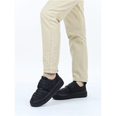 03-YH462-3 BLACK Полуботинки спортивные демисезонные женские (натуральная кожа)