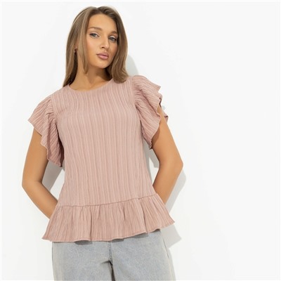 Блуза из жатой ткани, Потому что нужно! (коричневая)