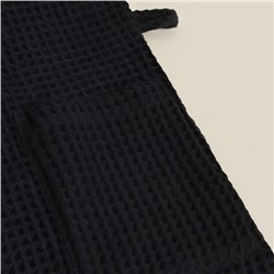 Халат вафельный женский SL HOME: Boho «Дарк Маре», хлопок 100%, чёрный