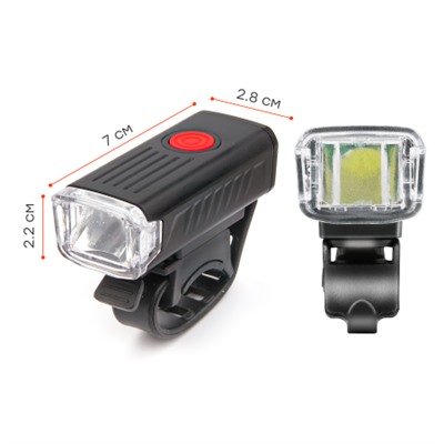 Фонарь передний COMIRON "FR21" корпус: ABS; свет: XPG LED, 400lm; аккумулятор 700 mAh, USB, влагозащищённый. /уп 125/500/