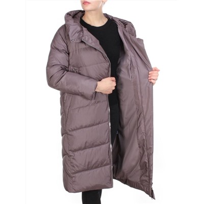 2118 GRAY/PURPLE Пальто зимнее женское MELISACITI (200 гр. холлофайбера)