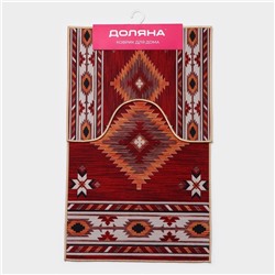 Набор ковриков для ванной и туалета Доляна «Мира», 2 шт., 50×80 см, 50×40 см