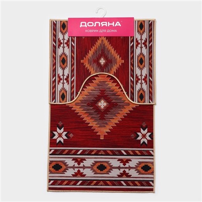 Набор ковриков для ванной и туалета Доляна «Мира», 2 шт., 50×80 см, 50×40 см