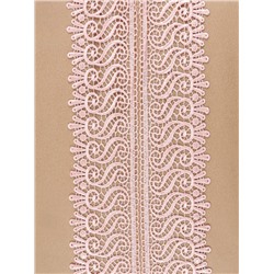 Кружево гипюровое, 94 мм, 11±1 м, цвет нежно-розовый