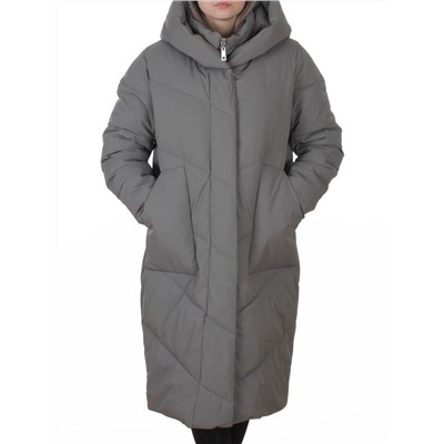 8836 GRAY/GREEN Пальто зимнее женское (150 гр. холлофайбер)