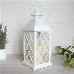 Светильник фонарь настольный 33 см белый / YR2411W /уп 24/от батареек