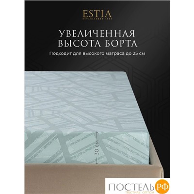 Estia ТРОПИКАНА Простыня на резинке 180х200+30, 1 пр., хл./сатин зеленый
