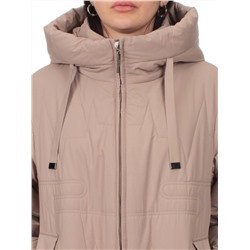 1073 DK. BEIGE Пальто зимнее облегченное женское (холлофайбер 150 гр.)