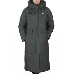 8359 DK. GREEN Пальто зимнее женское (200 гр. холлофайбер)