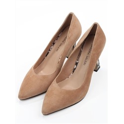 06-HJ-P340 LT.BROWN Туфли женские (натуральная замша)