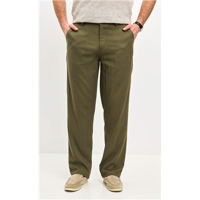 Брюки лен P511-0852 khaki