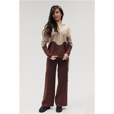 Вязаный костюм трикотажный с брюками "Волна"