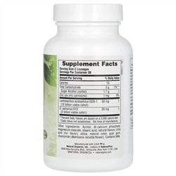 NaturesPlus, добавка для ушей, горла, носа, леденцы для взрослых с пробиотиком K12, натуральный тропический вкус вишни и ягод, 60 леденцов