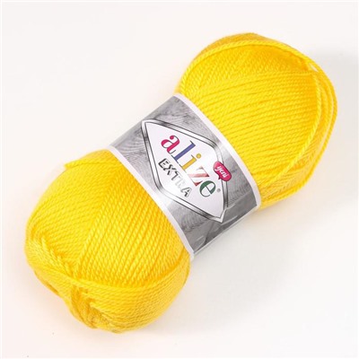 Пряжа для вязания спицами, крючком ALIZE, Extra, 100% акрил, 220 м/100 г, (216 жёлтый)