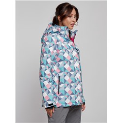 Горнолыжная куртка женская зимняя серого цвета 22302Sr