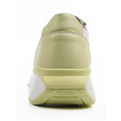03-YC352-2 WHITE/YELLOW  Кроссовки летние женские (натуральная кожа)