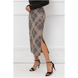 Юбка из плотного трикотажа в клетку с разрезами Луана №1