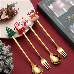 Набор из 4шт новогодних столовых приборов