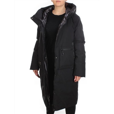 2236 BLACK Пальто женское зимнее AKIDSEFRS (200 гр. холлофайбера)