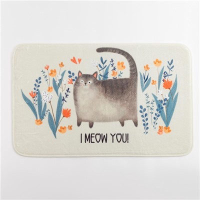 Набор ковриков для ванной Этель «Котики», 2 шт., 80×50 см, 50×40 см, велюр