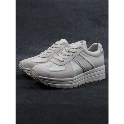 03-A1020-2 LT. BEIGE Кроссовки женские (натуральная кожа, натуральная замша)