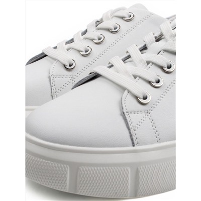 03-YD271-1 WHITE Полуботинки спортивные женские (натуральная кожа)