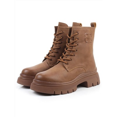 04-WD022-2M BROWN Ботинки зимние женские (натуральная кожа, 100% шерсть)