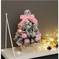 Искусственная ёлка настольная «Зимнее волшебство. Сюрприз в мешочке», 31×17 см, розовая