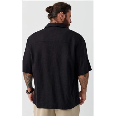 Рубашка к/р лен F611-0423 black