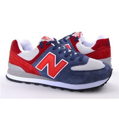 Sport + NB B2301-21BR Кроссовки св.сер-син текстиль+нат замша