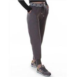 2611 GRAY Штаны утепленные спортивные женские (85% хлопок, 10% полиэстер, 5% спандекс)