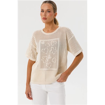 Блуза вязаная с короткими рукавами