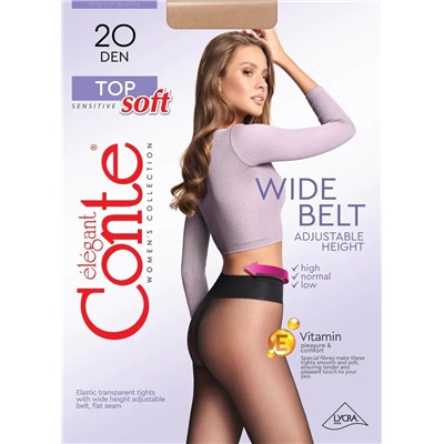CONTE TOP SOFT 20 Колготки женские для чувствительной кожи с регулируемой посадкой