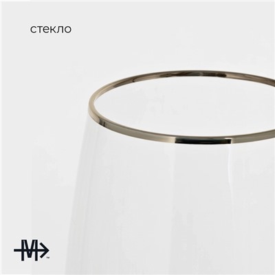 Пивной бокал Magistro «Руно», 550 мл, 20.1×6.3 см, на ножке, с золотой отводкой, стекло, прозрачный