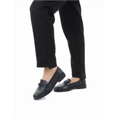 03-DEB4-1 BLACK Лоферы женские (натуральная кожа)