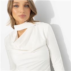 Лонгслив с креативным воротником, Гламур на максималках